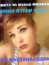 Three mature women with large breasts and an older man