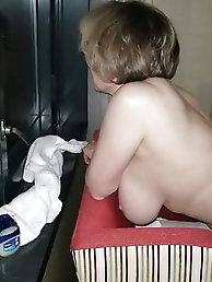 GILF masturbates over the city