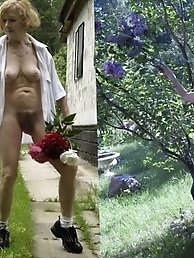 Dressed and disrobed woman.