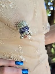 A sexy girl has long pussy and she is walking in the hills