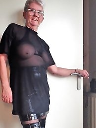 Filthy woman captured in explicit poses in a gallery