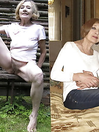 Tempting old chicks are posing totally undressed on pix